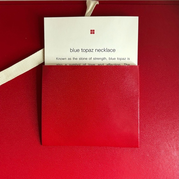 Red Envelope Blue Topaz 18’ toggle necklace. - Picture 7 of 10